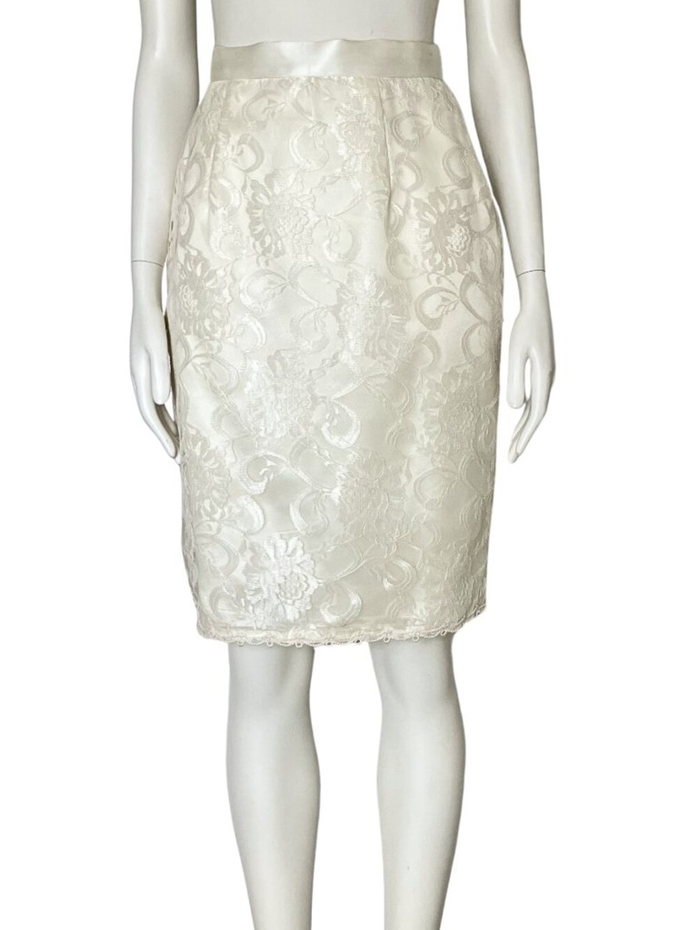Vintage 80s Scott McClintock Ivory Lace Wedding Skirt Suit Set. XS 4. Bridal - Picture 8 of 14